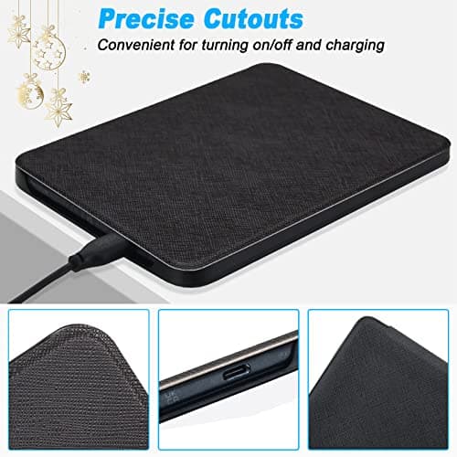 DMLuna Case for Kobo Clara Colour / Clara BW / Clara 2E 6"eReader, Ultra Slim Lightweight Folio Premium PU Leather Protective Cover with Auto Sleep/Wake Function, Black — view 5