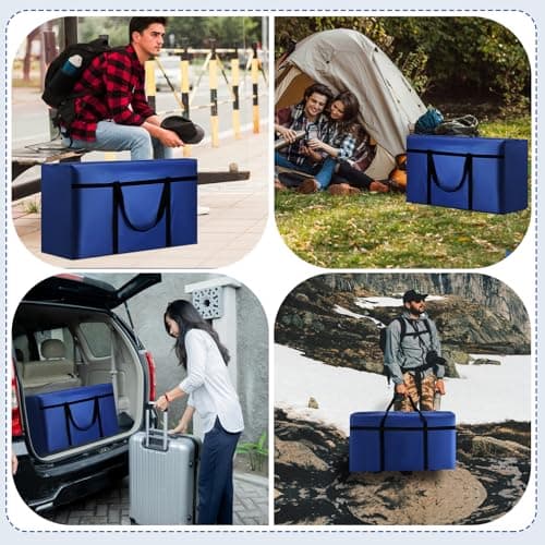 4 Pack 180L Jumbo Moving Bags, Storage Bags, Moving Box with Zip, Blue — view 6