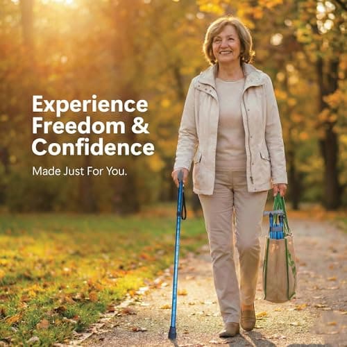 Life Healthcare Gel Handle Walking Stick, Adjustable Cane, Blue Crackle — view 4