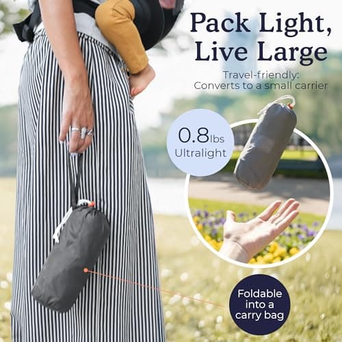 Beco Fly Lightweight Toddler Backpack Carrier, Foldable, 7-20 kg, Grey — view 2