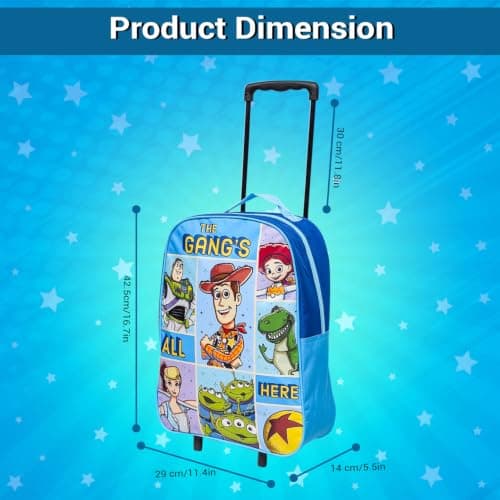 Disney Toy Story Kids Cabin Bag Suitcase for Boys - Lightweight with Wheels & Telescopic Handle - Ideal for Short Breaks, Holidays, Sleepovers, School Trips (Toy Story) — view 2