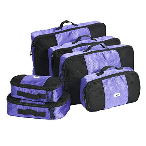 ANSIO Packing Cubes for Suitcase, 6-Piece Travel Luggage Organiser, Purple