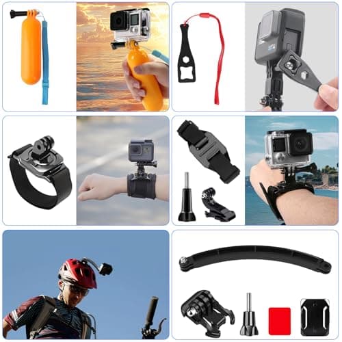 HIMOMO 85-In-1 Action Camera Accessory Kit, Universal go pro accessories set with Chest Strap, action camera mounts, and more for GoPro Hero 9 8 7, SARGO,DJI, Insta and Most Action Cameras — view 5