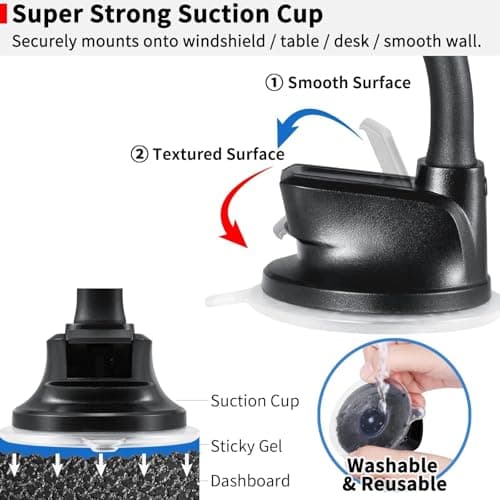 APPS2Car Magnetic Phone Holder for Car, 14-Inch Windshield Phone Mount — view 5