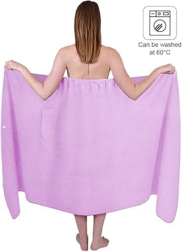 Aomig Women's Quick Dry Microfibre Body Wrap Towel Robe with Adjustable Snap Closure (80x140CM) — view 4