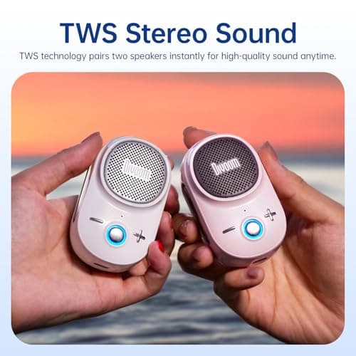 Divoom Itour-S Portable Mini Wearable Bluetooth Speaker, Big Audio and Punchy Bass,Clip-On Design, IP67 Waterproof and Dustproof,10 Hours Playtime,Outdoor Speaker for Home Travel Office (White) — view 6