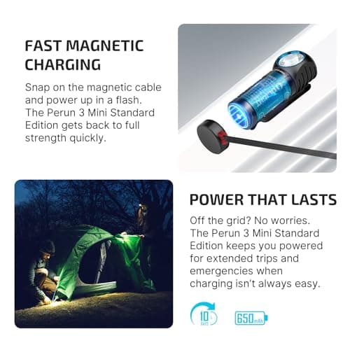 OLIGHT Perun 3 Mini Head Torch Rechargeable, 1100 Lumens Bright Headlamp — view 4