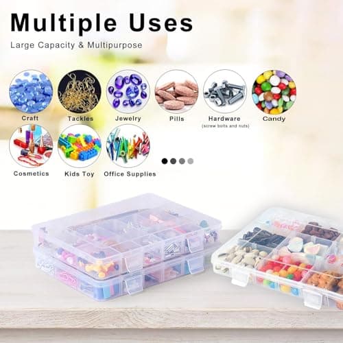 Multi Plastic Kids Travel Trays with 18 Compartments, Clear PP Storage Case for Plane Snack Box — view 6