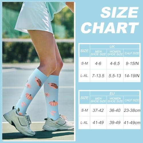 6 Pairs Compression Socks for Women, Animals Flight Pressure Socks, L-XL — view 5