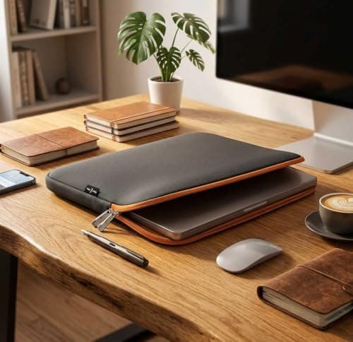 Emartbuy Midnight Black/Orange Neoprene Laptop Sleeve 13-15 Inch — view 4