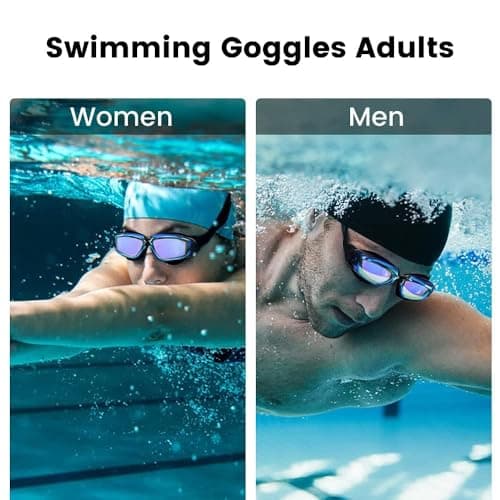 Swimming Goggles for Men Women Adults - Anti Fog Swim Goggles with Uv Protection, Clear Vision, No Leaking Silicone Cushion — view 3