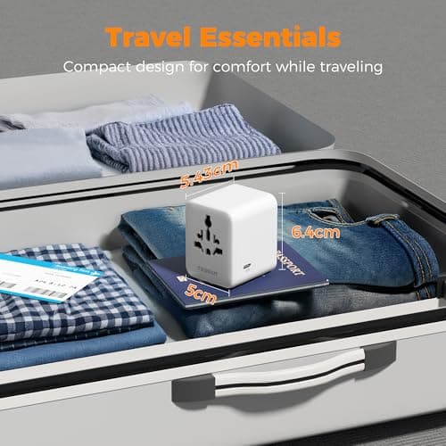 TESSAN Universal Travel Adapter, 28W Worldwide Plug with 2 USBA and 3 USBC — view 6