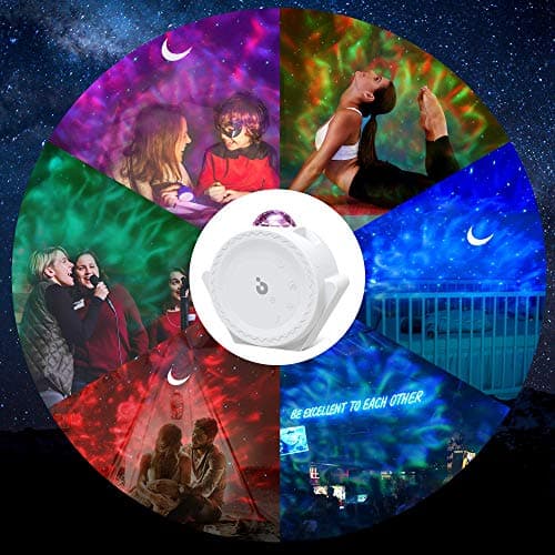 VOGHERB Galaxy Projector Night Light: 3 in 1 Star Lights Projector with Nebula Ocean Moon, 3D Starlight Sensory Lights with Voice/Timer Control,Compatible Alexa Google Assistant,for Bedroom Gifts — view 4