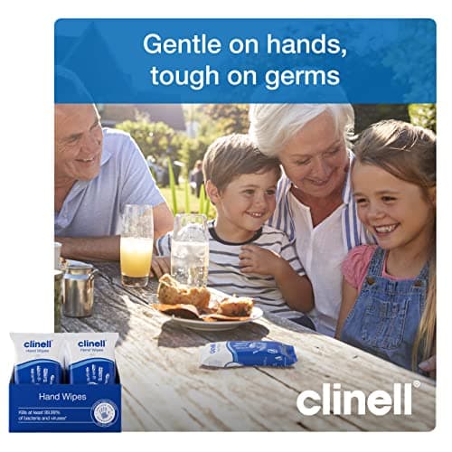 Clinell Antimicrobial Hand Wipes Ideal for Travel - 20 Packs of 8 Wipes - Dermatologically Tested, Kills 99.99% of bacteria & viruses — view 5