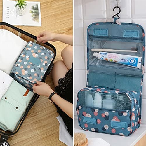 Travel Toiletry Bag, YYGOJOY Hanging Wash Bag Makeup Cosmetic Organizer Bags, Portable Hanging Toiletries Bags for Men Women Girls Waterproof Multifunctional (Leopard Print) — view 5