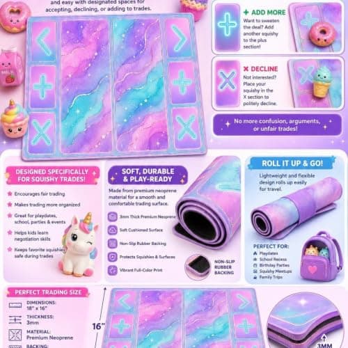 Kids' Squishy Toy Trading Mat | Fidget Spinner Trading Board | Squishies and Sensory Toys | Playtime Activities | Kids' Trading Mat — view 4