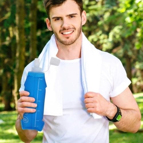 Vyuwast 2 Pack Collapsible Foldable Running Water Bottle, 500ML Soft Flask — view 5