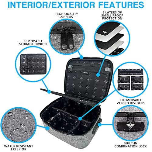 Erozul Exodus Storage Travel Bag with Combination Lock Water Resistant Organizer Case Toiletry Bag Dopp Kit Makeup or Toiletry Bag for Men & Women (Graphite) — view 3