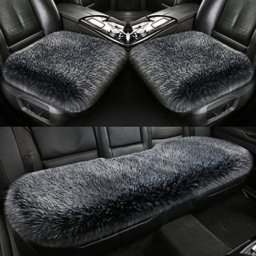 Universal Car Seat Cushions Pad for Dodge Magnum Neon Charger Challenger Durango Viper, 5 Seats Faux Long Wool Soft Warm Winter Seat Covers Supports