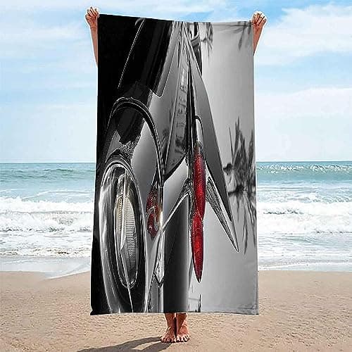 Bath Sheet Boys Girls 3D Black Headlights Print Towel Fast Drying Beach Swimming Towel Quick Dry Towel Towels For Sports Travel Hotel Spa For Camping 90 X 180 Cm — view 3