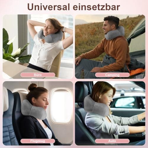 Nexellent Neck Pillow for Airplane, Travel Pillow, Memory Foam neck pillow for travel – Complete Set with Sleep Mask, Earplugs, and Carrying Bag. — view 5