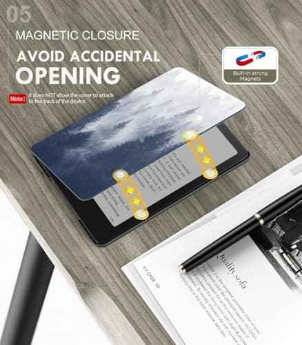MoKo Case for 7" Kindle Paperwhite 12th Gen 2024/Colorsoft,Gray Forest — view 6
