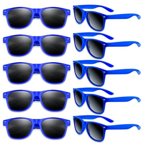 BOUBONI Colorful Party Sunglasses Bulk 20 Packs for Wedding Beach Summer Pool Party Supplies Goodie Bags Stuffers (Dark Blue, Millimetres, 145)