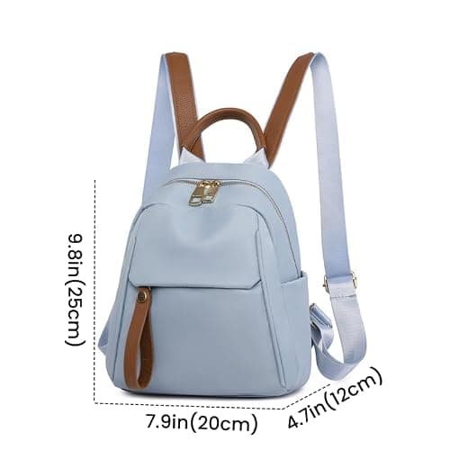 FUNSEED Mini Backpack for Women Casual Lightweight Oxford Cloth Shoulder Bag for Daily Use, blue, Small — view 2