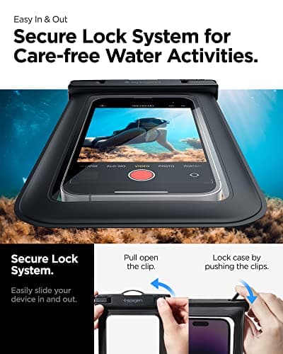 Spigen [2 PACK Waterproof Floating Phone Case Up to 8.2" Black — view 6
