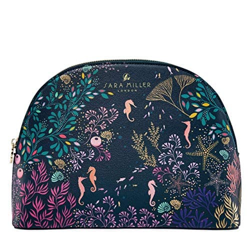 Sara Miller London Cosmetic Bag, Zip Pull Toiletry, Wash Bag and Beauty Organiser, Vegan Leather, Large Size, Great for Gym or Holiday Essentials, Cruelty Friendly, Gift For Her