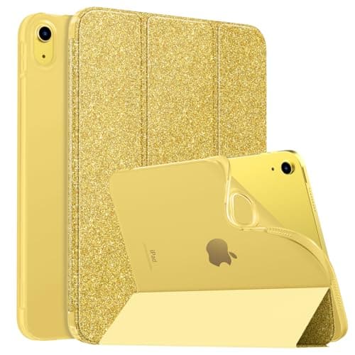 MoKo Slim Case for iPad (A16) 11th/10th Gen 2025/2022, Glitter Gold