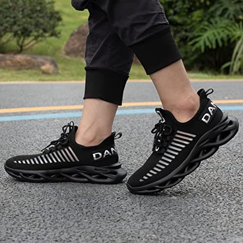 Dannto Mens Trainers Walking Womens Running Shoes(Black,42) — view 3