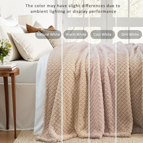 Exclusivo Mezcla Soft Fleece Double Size Blanket for Bed Sofa, Camel — view 4