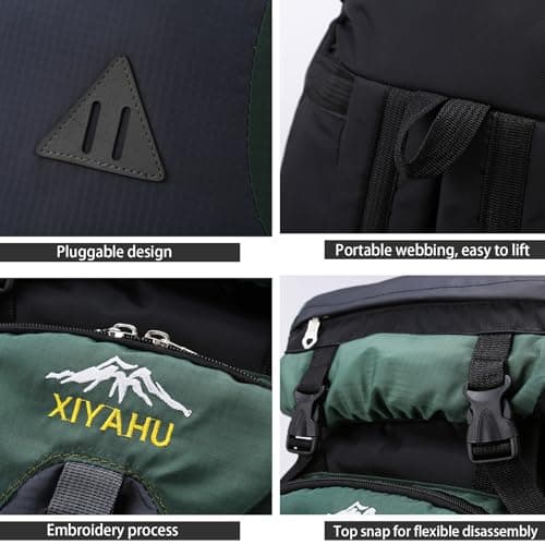 Lawaia 70L Hiking Expedition Backpack Camping Large Walking Waterproof Rucksack for Men Womens Lightweight Survival Sports and Outdoors Travelling Daypack Luggage Touring Cycling Bag — view 4