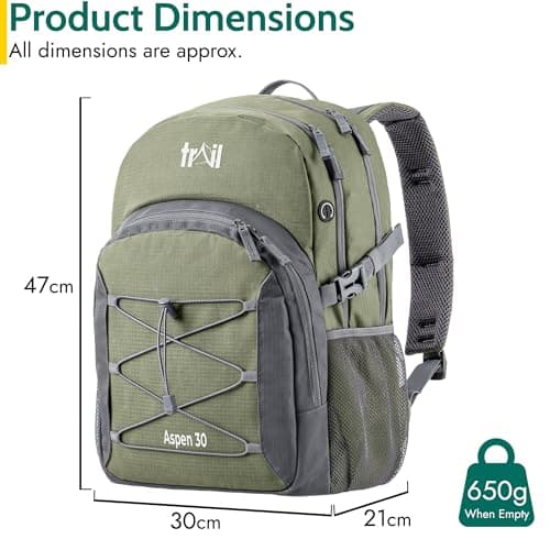Trail Aspen Day Pack Backpack, 30L, Green — view 6