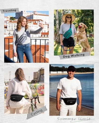 WATERFLY Bum Bag Belt Bag Men Women Large Waist Bag, black, 27 x 9 x 15 cm, Large fanny pack — view 2
