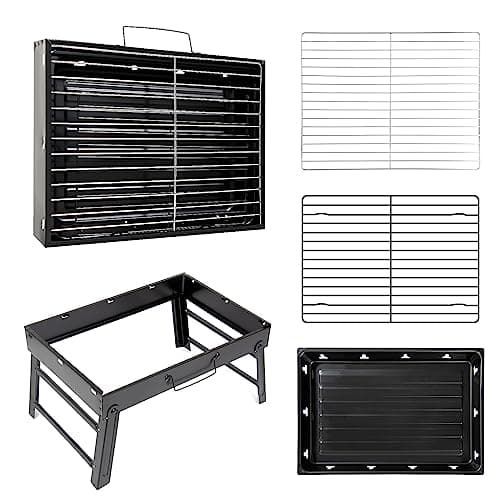 AGM Charcoal Barbecue, Portable BBQ Grill, Small Coal BBQ for Camping — view 5