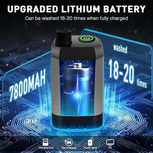 7800mAh Upgrade Portable Camping Shower with Digital Display & Temperature — view 3
