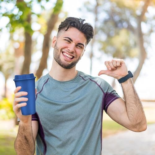 MSYU 15 Pack Reusable Coffee Cups with Lids Reusable Hot Cups Bulk 16 oz Plastic Tumblers Cup with Lids for Hot Drink Travel Coffee Mug with Lid to Go Coffee Cups for Hot and Cold Drinks (Colorful) — view 6