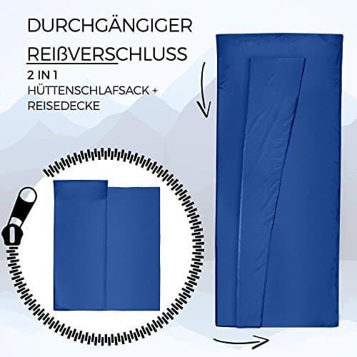 MIQIO 2-in-1 Sleeping Bag Liner and Lightweight XL Size Double Travel Bed Sheet — view 4