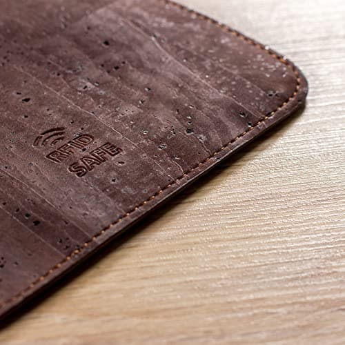 Corkor Cork Travel Neck Wallet - Vegan Slim Passport Holder RFID Blocking Travel Pouch to Protect Cash, Credit Cards and Travel Documents, Brown, Neck Wallet — view 5