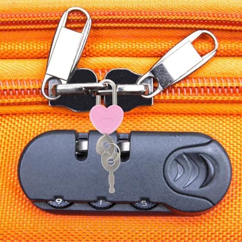SHERCHPRY Small Alloy and Plastic Travel Locks with Keys 20 Sets of Mini Heart Shaped Padlocks with Safety Features for Suitcases and Bridge Use Gift for Couples — view 6