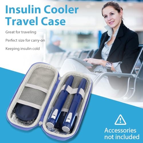 ACWOOInsulin Cooler Travel Portable Medicine Cooler for Travel Insulin with 2 Ice Packs, Diabetic Supplies Pen Case, Small Storage Pack — view 2