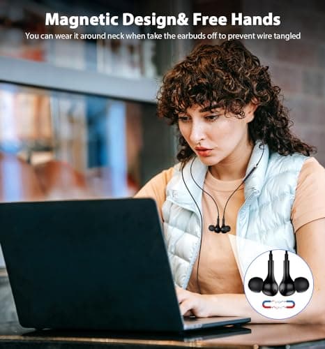 ACAGET USB Earphones Magnetic for Dell Laptop Wired In-Ear USB Headphone — view 5
