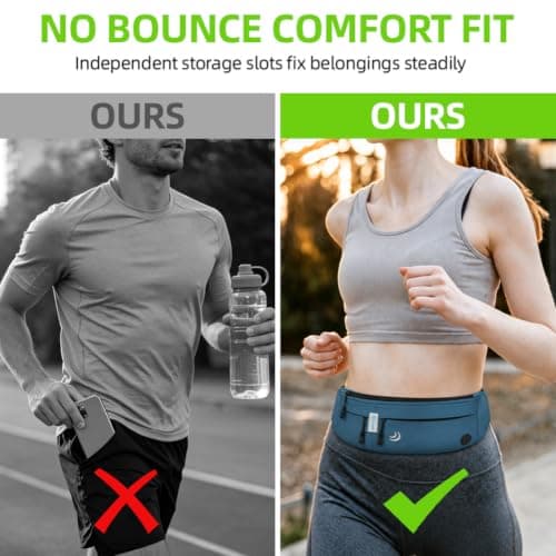 Adiwo Running Belt, Lightweight Running Waist Belt, Lightweight Waist Pack — view 6
