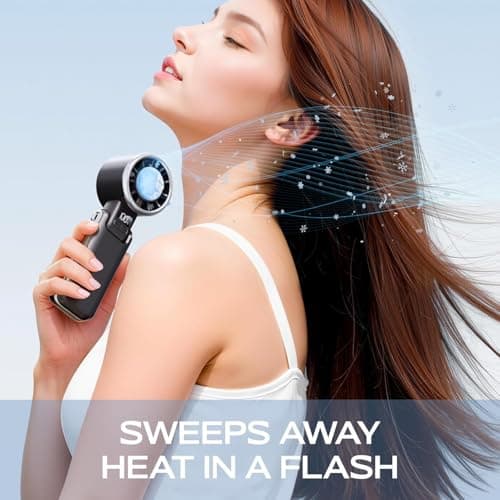 SWEETFULL Portable Handheld Turbo Fan with Ice Cooler, Black — view 3