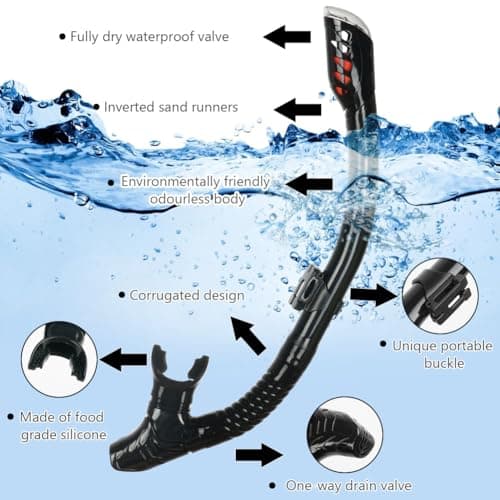 AOOSA Snorkel Set Adults, Anti-Fog Tempered Glass Snorkeling Gear — view 4