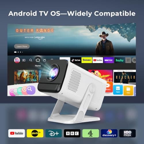 Mini Portable Projector for Bedroom, 4K Support, Android 14 OS, App Control — view 3