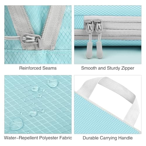 Compression Packing Cubes for Suitcases,Suitcase Organiser Bags,Travel Packing Cubes Compression Set for Backpack,Packing Organisers,Waterproof Travel Organiser Packing Bags (5, Blue) — view 4