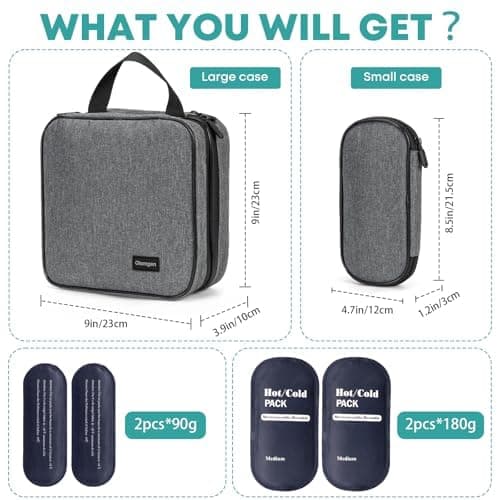 Glamgen Large Insulin Cooler Travel Case with 4 Reusable Ice Gel Packs — view 2